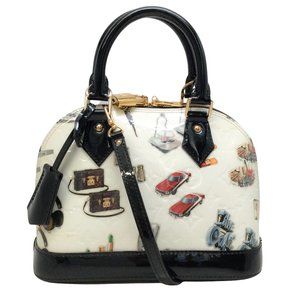 Louis Vuitton Alma BB Stickers White Vernis Leather Satchel